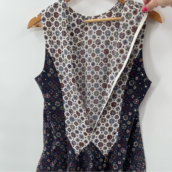 Derek Lam 10 Crosby Silk Mixed Media Floral Geometric Sleeveless Blouse Size 10 - Picture 5 of 10